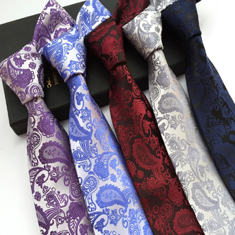 

High Quality 18 Colors Fashion Classic Paisley Cashew Floral Necktie Man's 8CM Polyester Tie for Business Wedding Party Ties