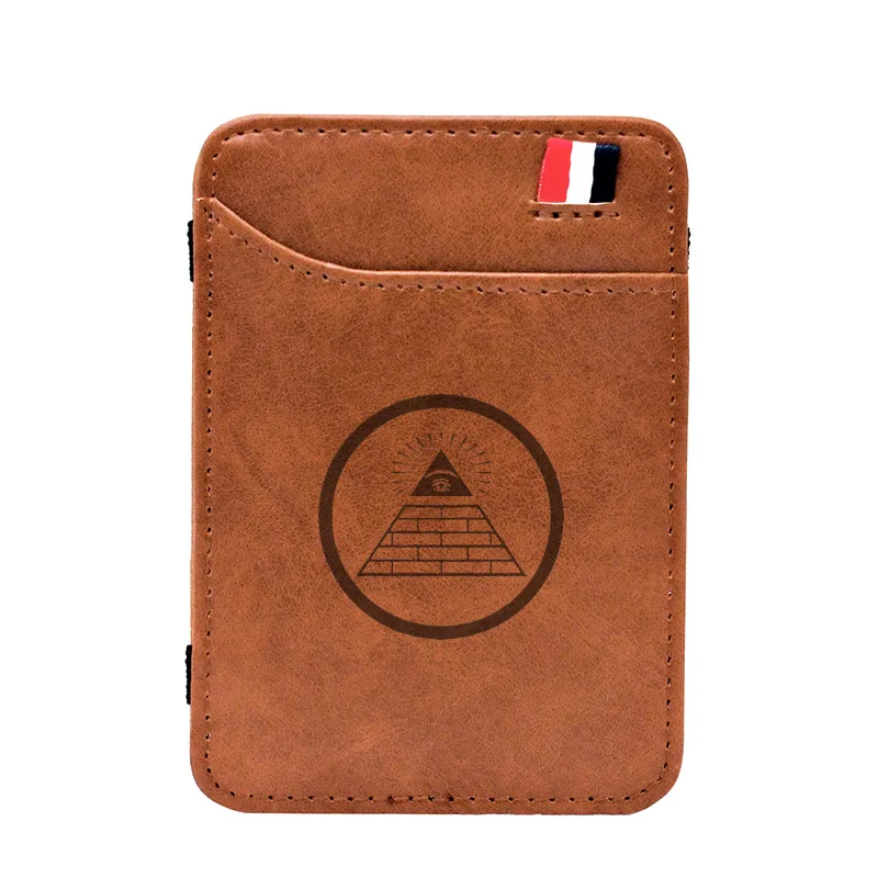 

Классический женский бумажник с лазерной гравировкой «масонский глаз Провиденса», волшебный кошелек, винтажные Зажимы для денег, кошелек д...