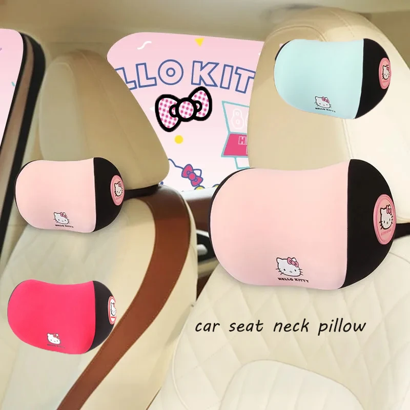 

Sanrio Kawaii Hello Kitty Car Seat Neck Pillow Cartoon Memory Foam Seat Headrest Neck Protector Car Interior Accessories