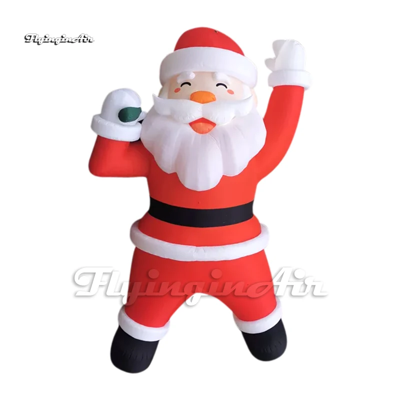 Giant Friendly Inflatable Santa Claus Balloon 6m Red Air Blow Up Father Christmas Wearing Hat With Gift Bag For Outdoor Event