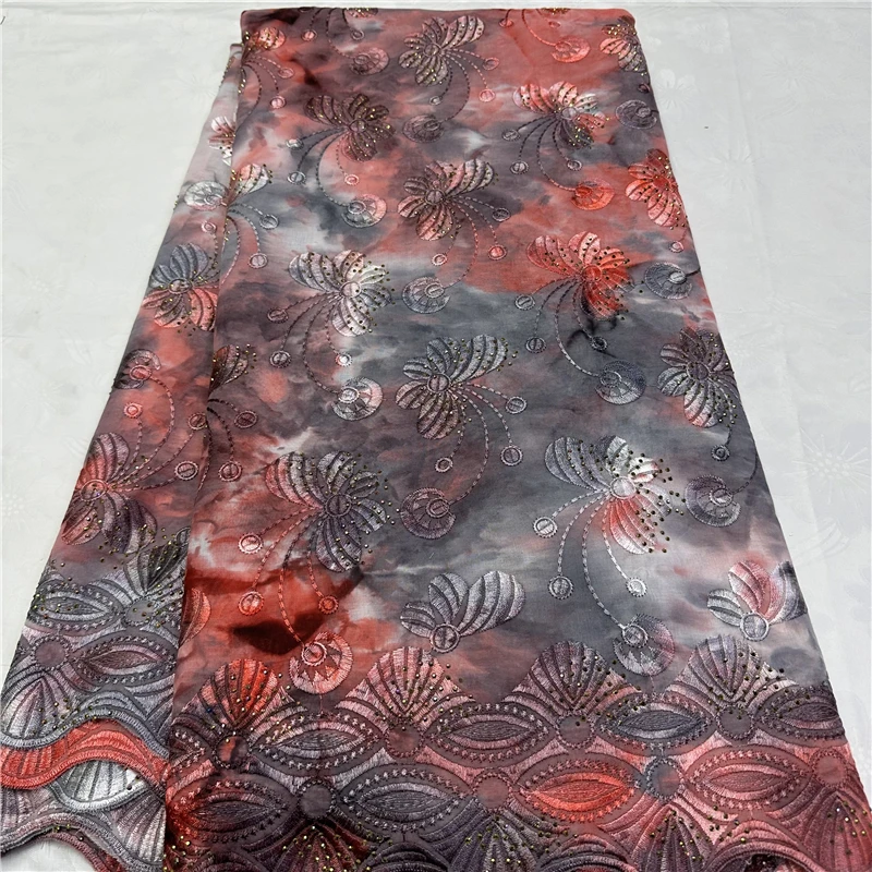 5 ярдов швейцарская вуаль кружевная ткань лафия окрашенная в галстук вышивка