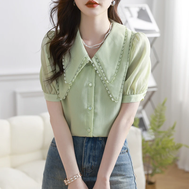 New Arrival Ladies' Shirts for Elegant Style Luxury Women's Button-Down Tops with Graceful Design Spring Summer tops blusa mujer