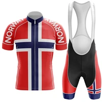 powerband norway national short sleeve cycling jersey summer cycling wear ropa ciclismobib shorts
