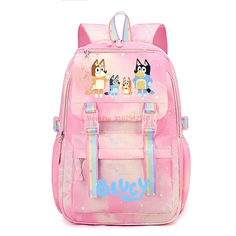 Рюкзак для начальной школы Lovely Bluey Модный вместительный Повседневный ранец