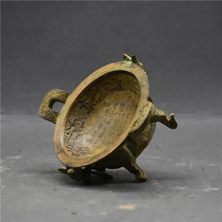 Пекинская бронзовая посуда Западная династия Чжоу лай-Сковорода табличка с