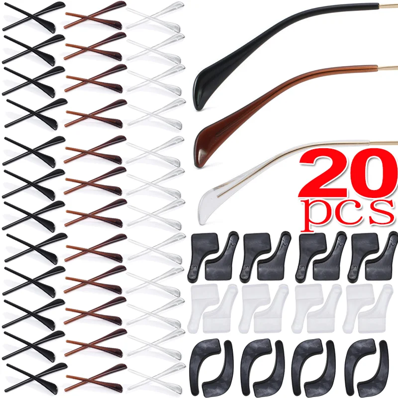 

10PAIRS Plastic Eyeglasses Eyewear Reading Glasses Temple End Tip Ear Hook Tubes Grip Replace Repair Kit Glasses Anti Slip Cover