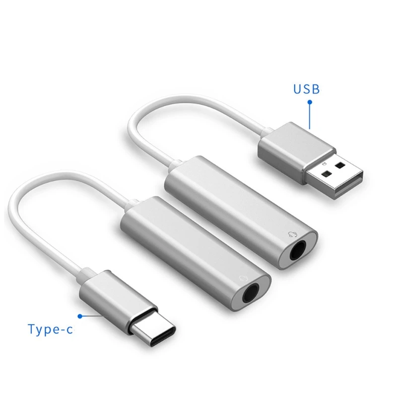 

Аудиоадаптер для наушников с разъемом USB /Type-C на 3,5 мм, стереоразъем с кабелем, конвертер, внешний звуковой разъем