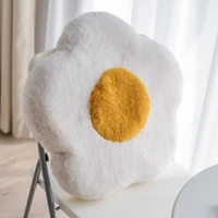 nordic imitation rabbit fur flower cushion sofa cushion ins style bed breakfast pillow memory foam poached egg cushion japanese