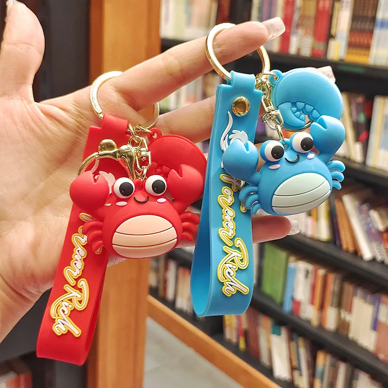 Креативный милый кулон в виде краба брелок с мягким пластиковым покрытием