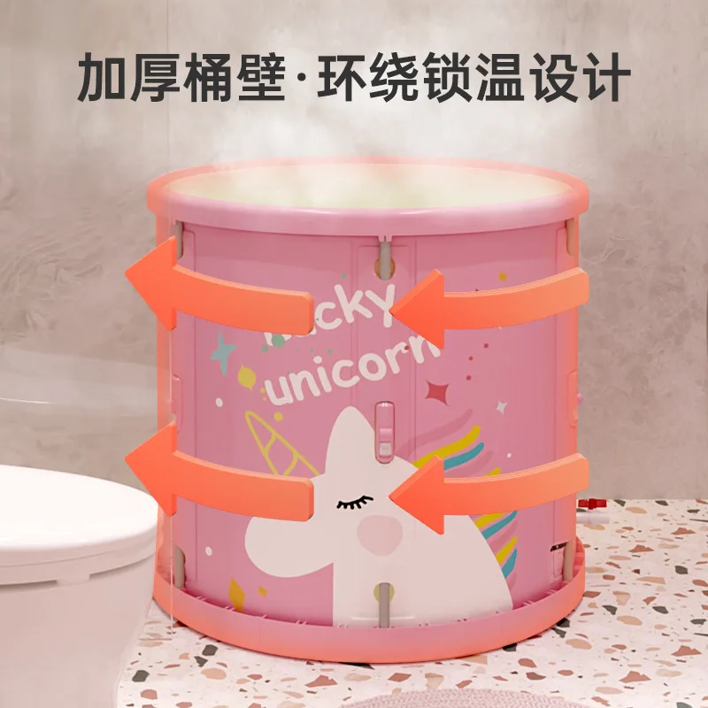 

One Second Quick Open Quilted Baby Child Swimming Bucket Baby Folding Bath Bucket Home Swimming Pool Full Body Thickened Bath Bu