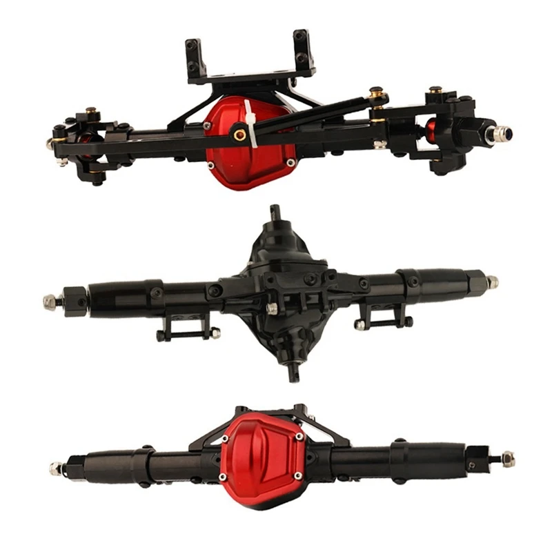 

Metal Front Intermediate Rear Axle Set For Axial SCX10 90021 90027 90028 6X6 6WD 1/10 RC Crawler Car Accessories Parts Black