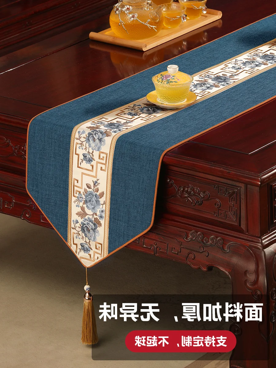 

New Runner Chinese Style Zen cloth Waterproof Mat Tea Fabric Strip Coffee Table Cushion