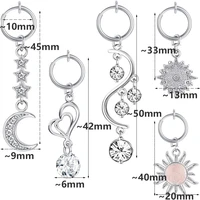 fake navel piercing fake belly rings clip on belly button rings non piercing faux dangle charm navel ring dangle hoop earrings