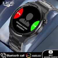 lige amoled smart watch men 2022 custom dial answer call wireless charge sport watches man waterproof ladies smartwatch android