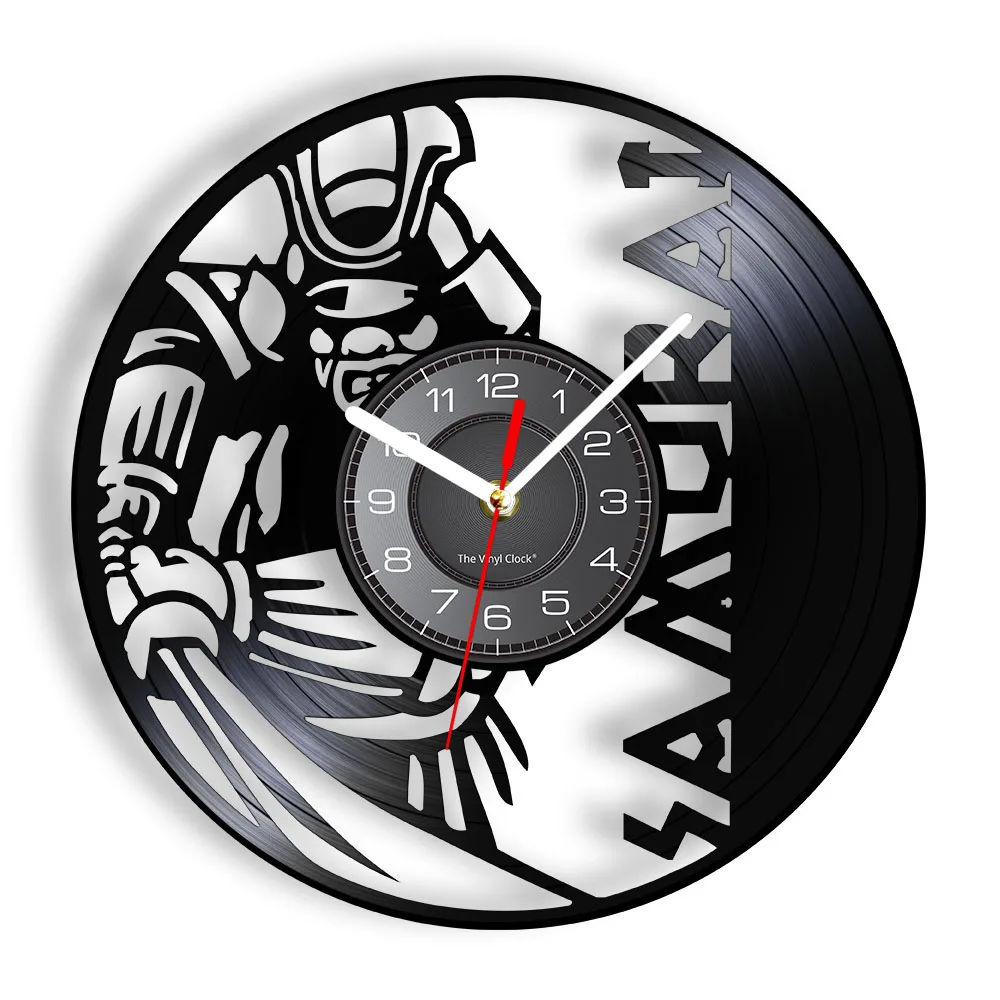 Japanese Warrior Wall Art Wall Clock Samurai Vintage Vinyl Record Clock Bushido Wall Decor Janpanese Culture Enthusiast Gift