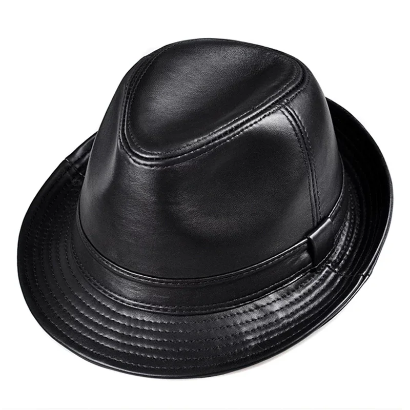 Фото Зимние фетровые шляпы Stetson из натуральной кожи с широкими полями, британские шляпы для мужчин/женщин, черные, 55-61 см, встроенные джазовые хип-поп Gorras №1