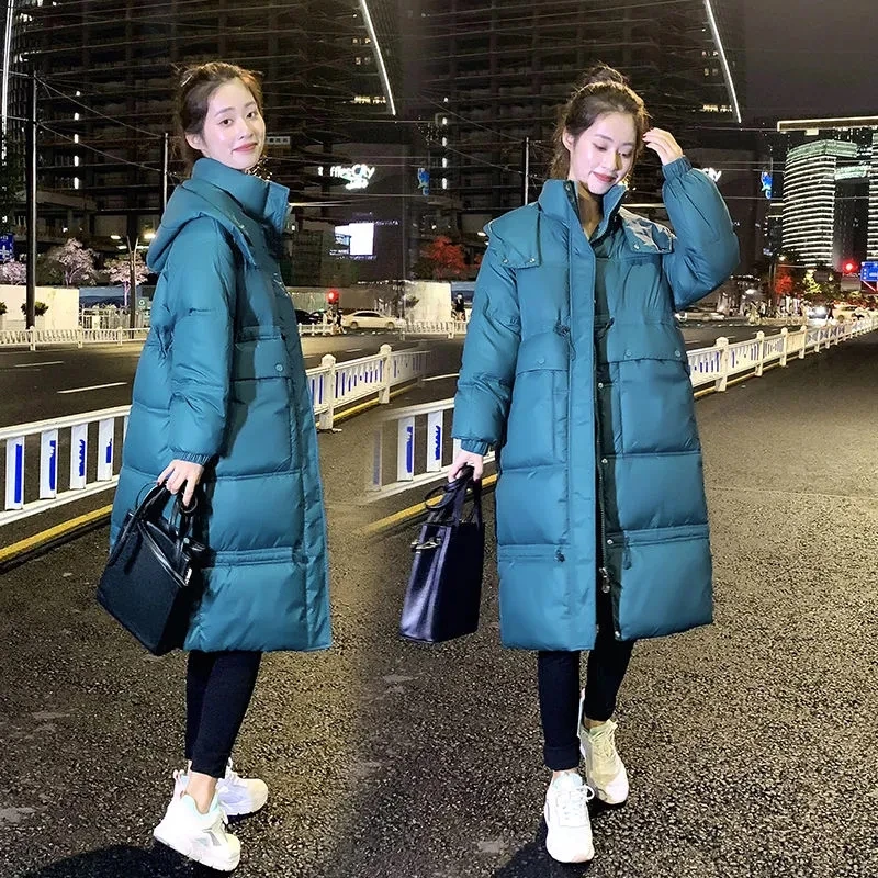 Women's Oversize Loose Long Warm Coat Vintage Winter hooded Cotton-Padded Jacket Parkas Casual Korean Fashion Female jacket