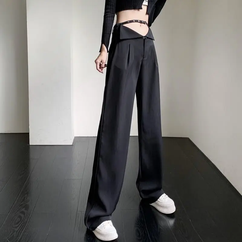 

Брюки женские повседневные длинные, популярные однотонные черные элегантные офисные удобные универсальные мягкие хипстерские в стиле Хар...