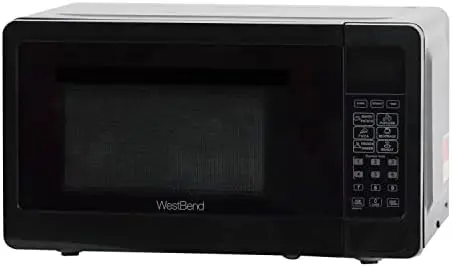 

Microwave Oven 700-Watts Compact with 6 Pre Cooking Settings, Speed Defrost, Electronic Control Panel and Glass Turntable, Black
