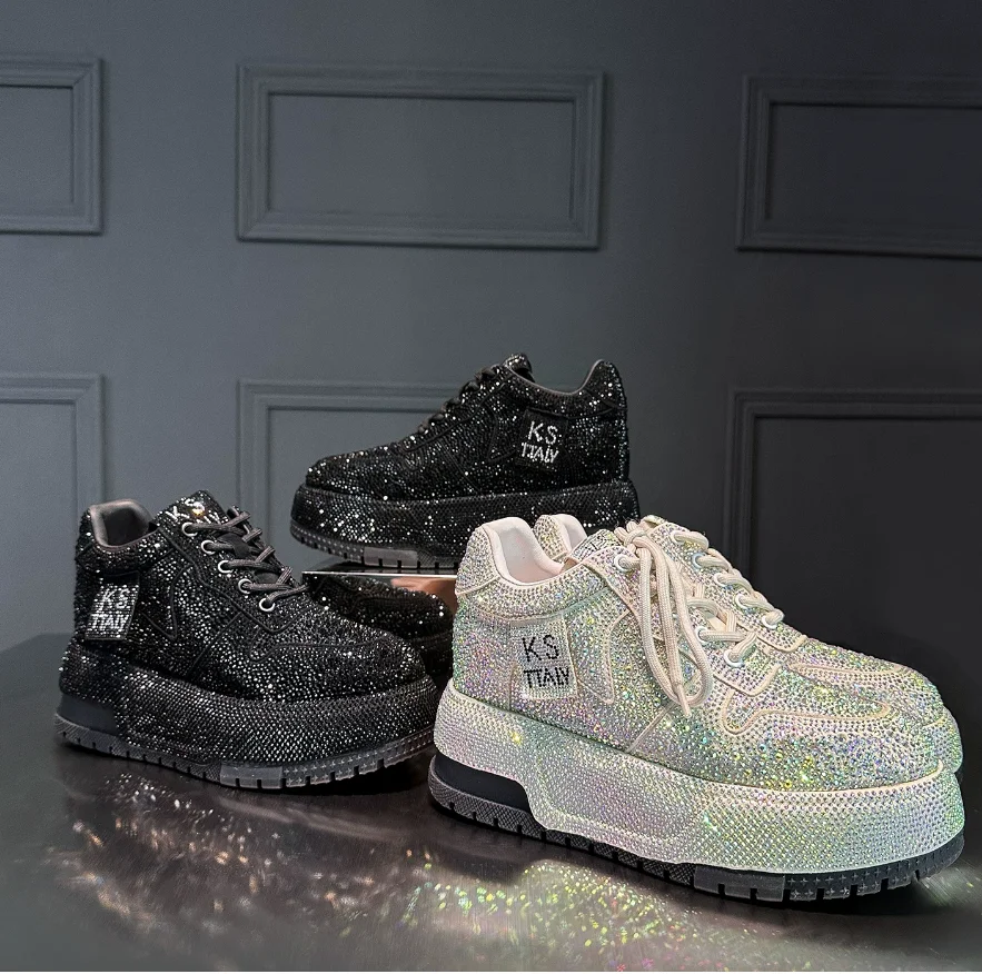 Новые бамбуки De Marca Lujo Zapatillas Blancas Con Plataforma Mujer обувь высокого качества Tenis