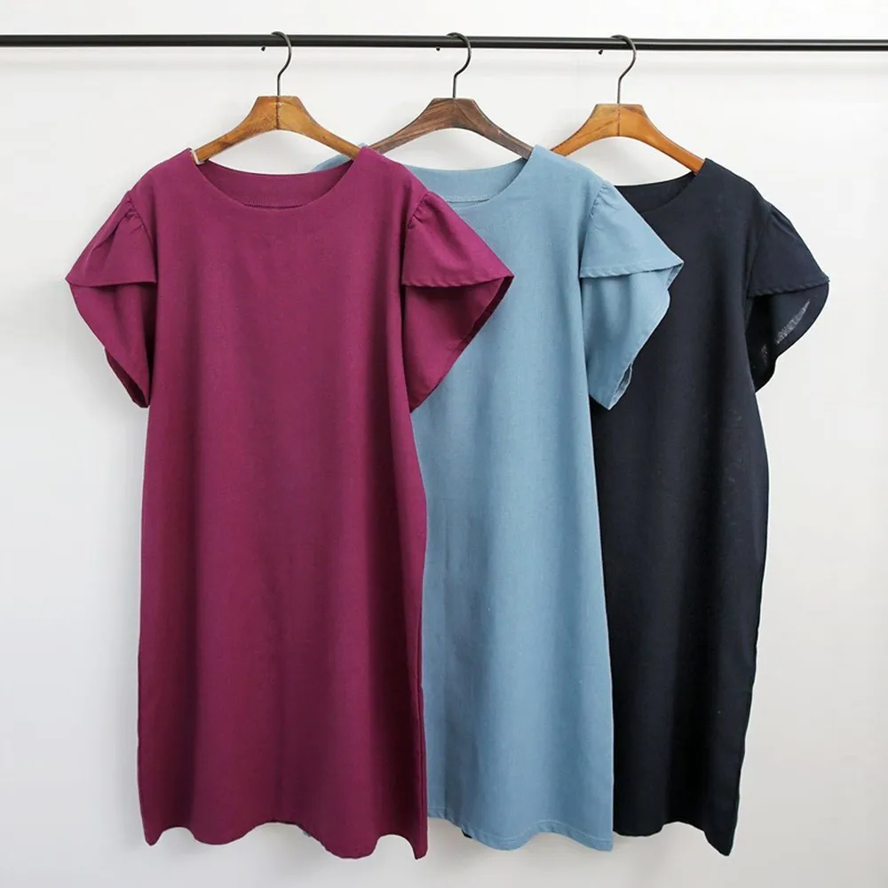 [Brich] Fromart/[Prom] льняное платье большого размера без рукавов с тюльпаном