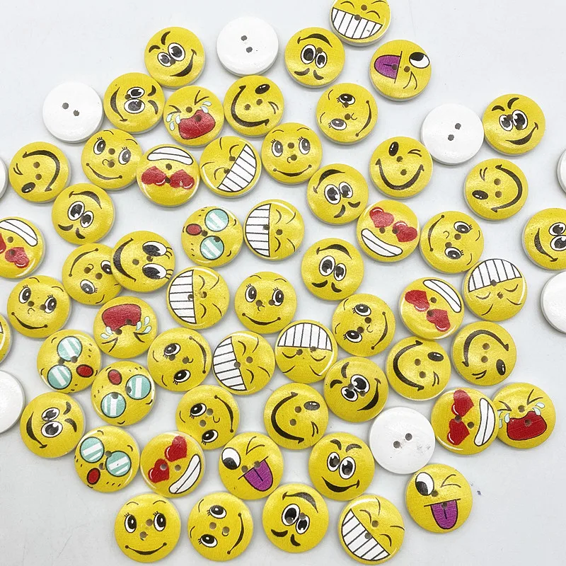 Новинка 20 мм разнообразные круглые пуговицы со смайликом для свадебного декора