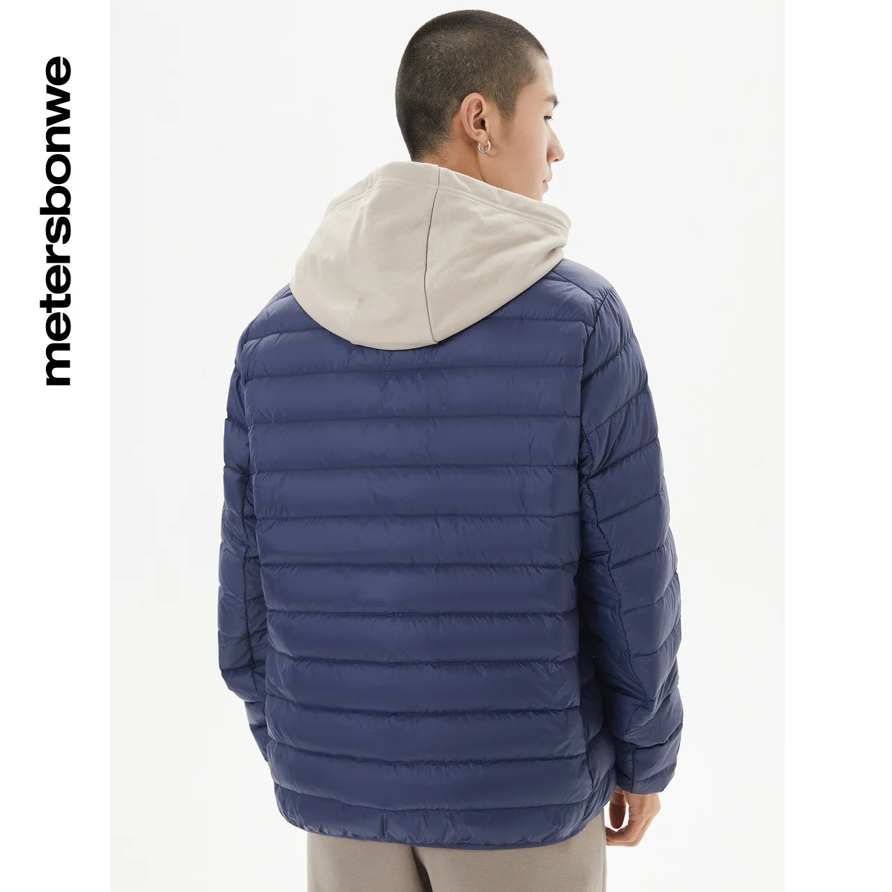 Metersbonwe Men's Stand Collar Solid Color Warm Down Jacket 90%Duck Down Ultra Light Thin Warm Ware Slim Male Short Winter Coat