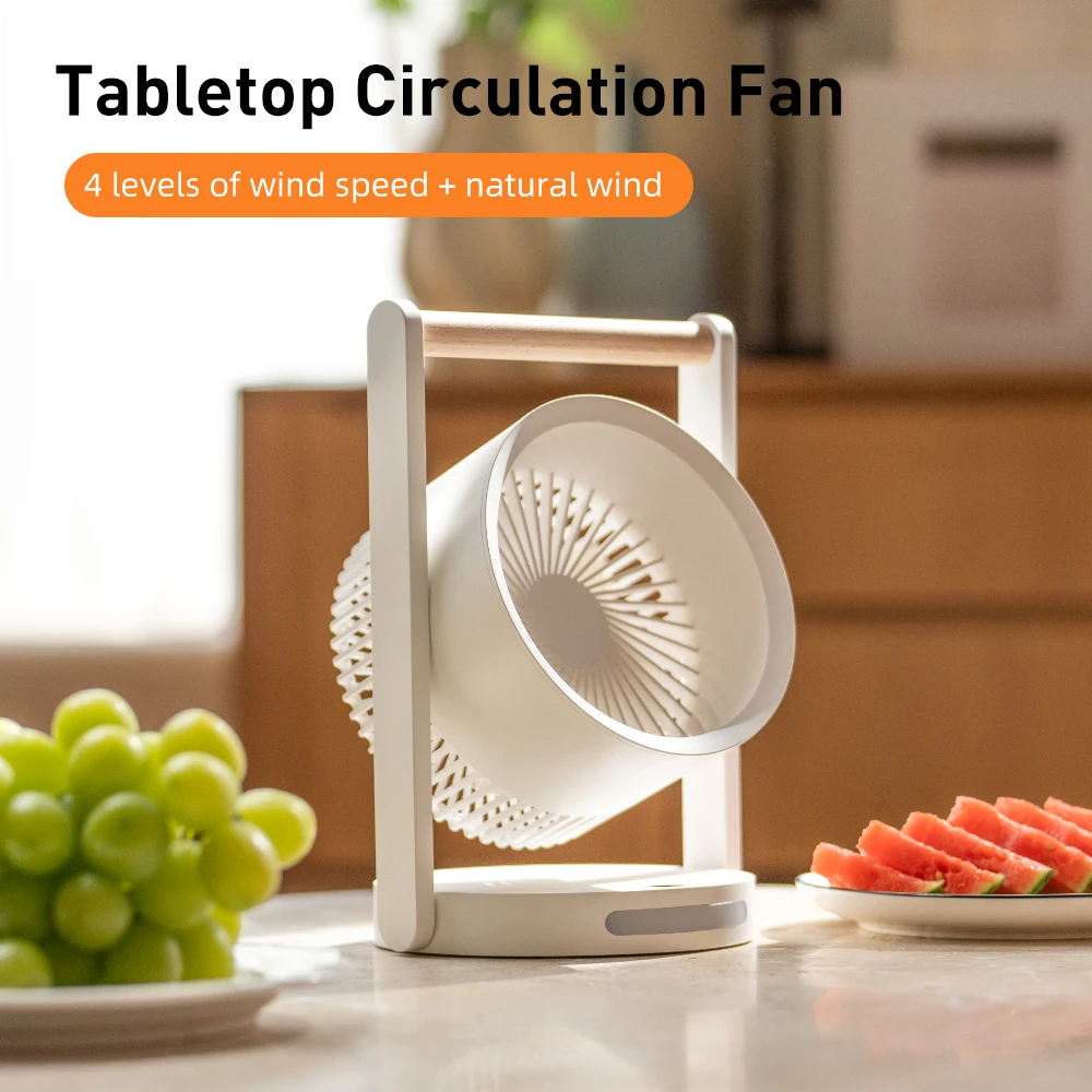 Настольный вентилятор Vissko с мощным потоком воздуха и бесшумным управлением