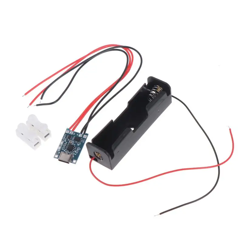 Фото Модуль зарядного устройства для литиевых батарей 18650 TP4056 DIY KIT + 1 корпус для батареи 18650 + плата повышения напряжения 3.7В USB для мобильного питания №3