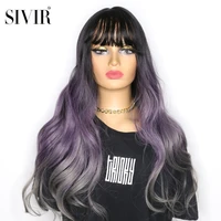 sivir long ombre ash brown blonde wavy bangs 24synthetic wig cosplay synthetic wig for women temperature fibre