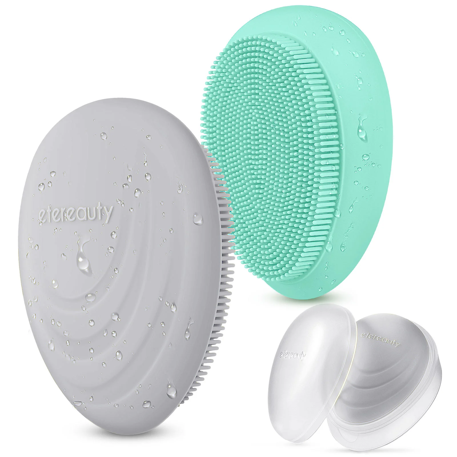 

ETEREAUTY 2PCS Comfortable Handheld Cleansing Brush Facial Brush for Daily Use