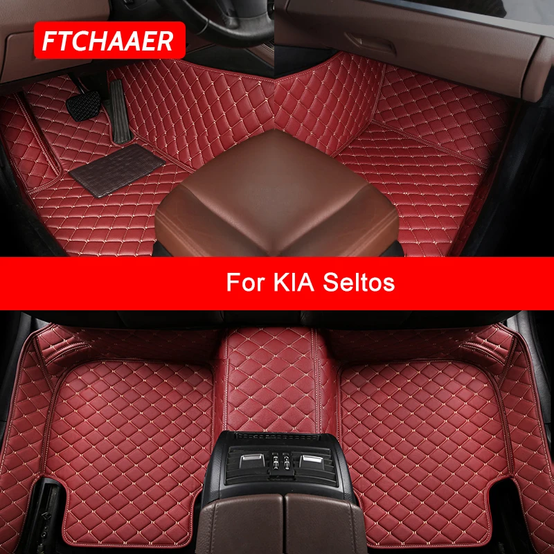 

FTCHAAER Custom Car Floor Mats For KIA Seltos Auto Accessories Foot Carpet