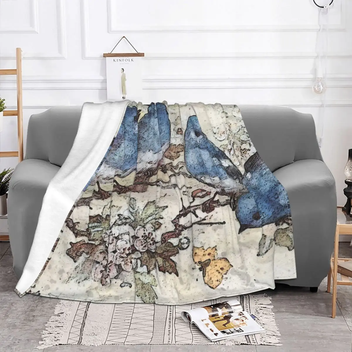 Одеяло для домашних животных покрывало питомцев примазка одеяло голубой цветок