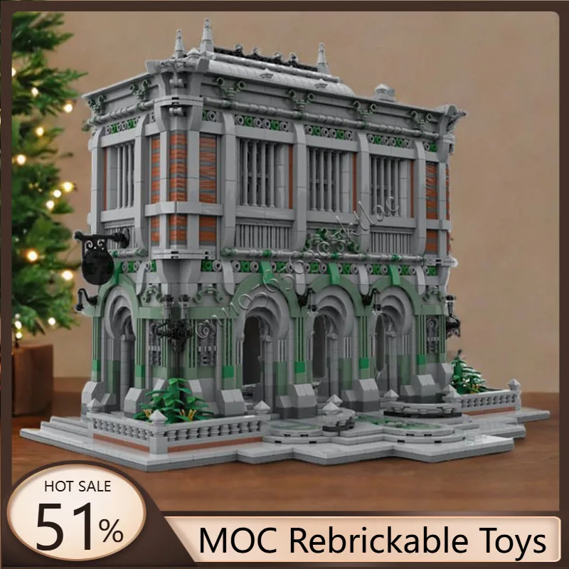 Фото 5163 шт. MOC, средневековый двухэтажный классический замок, модульная модель, строительные блоки, наборы «сделай сам», образовательные кирпичи, игрушка, подарок на день рождения для ребенка №1