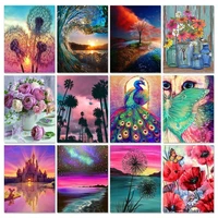 ruopoty full square drill diamond painting landscape diamond embroidery scenery mosaic rhinestone pictures wall decor home