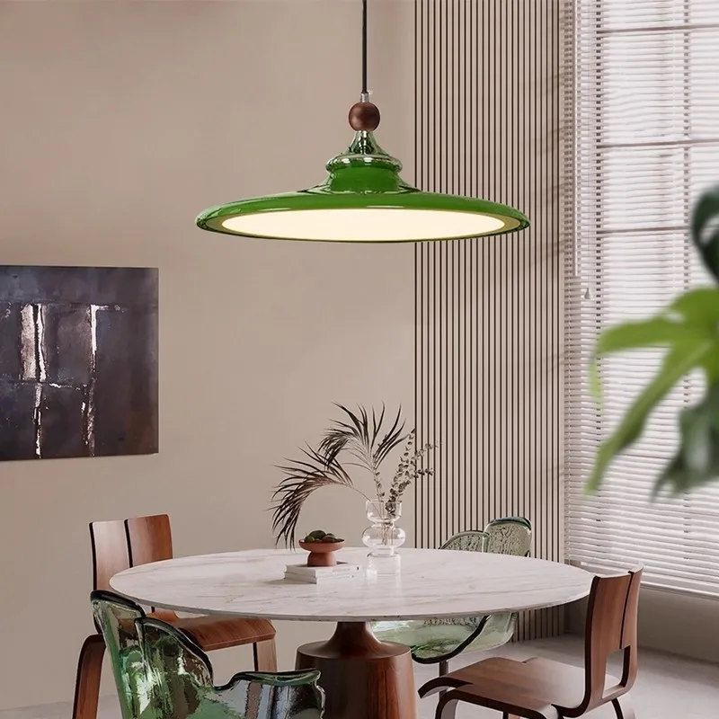 Фото Подвесной светильник MZISOSOD в стиле Mid-Century Modern для IKEA, MUJI, West Elm |   Потолочный светильник Walnut UFO для ресторана, бара, спальни, гостиной №4