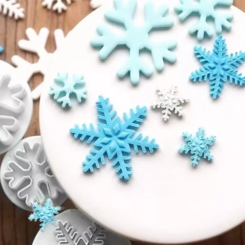 

2022 molds sugarcraft cake decorating tools fondant plunger tool snowflake Mould Set Baking Accessories