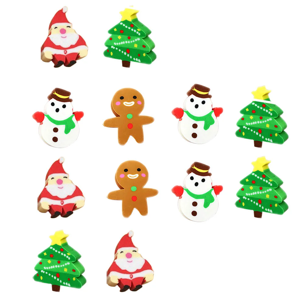 

Christmas Eraserskids Eraser Snowman Stocking Holiday Filler Bags Goodie Stuffer Mini Favors Party Bulk Man Gingerbread