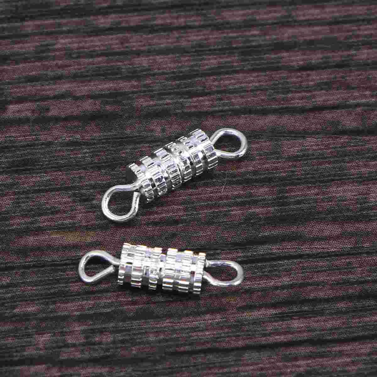 

Jewelry Screw Clasps Copper Barrel Connectors Column Twists Silver 2 Hole Diy Making
