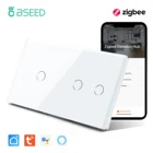 Сенсорные выключатели BSEED Zigbee, беспроводные смарт-выключатели с 3 клавишами, 1 канал, светильник-Fi, управлением через приложение Tuya, Google Alexa
