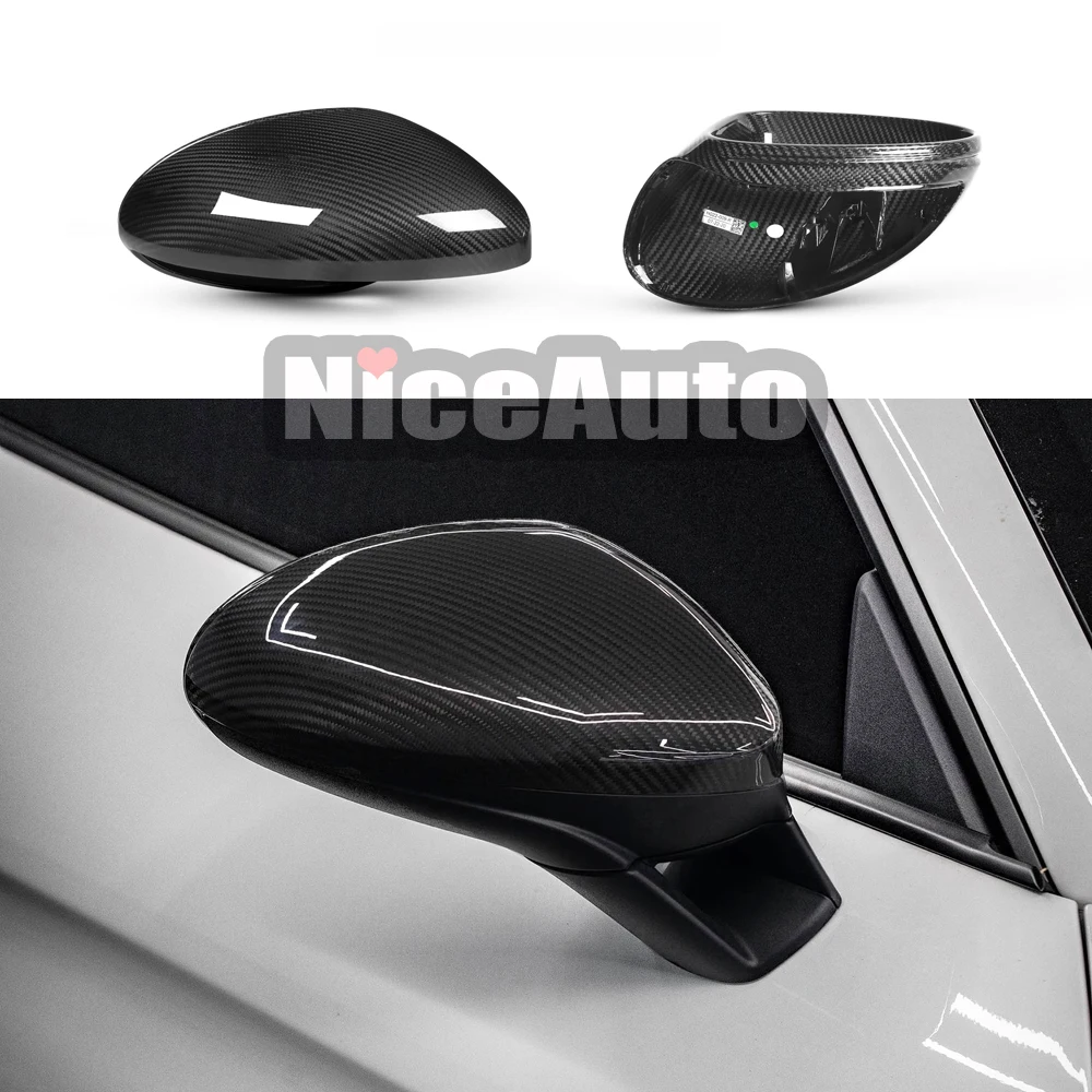 

OEM-стиль, настоящие сухие углеродное волокно, боковые крышки зеркала заднего вида на дверь автомобиля, колпачки для Porsche Cayman Boxster 2016-2023 718 982
