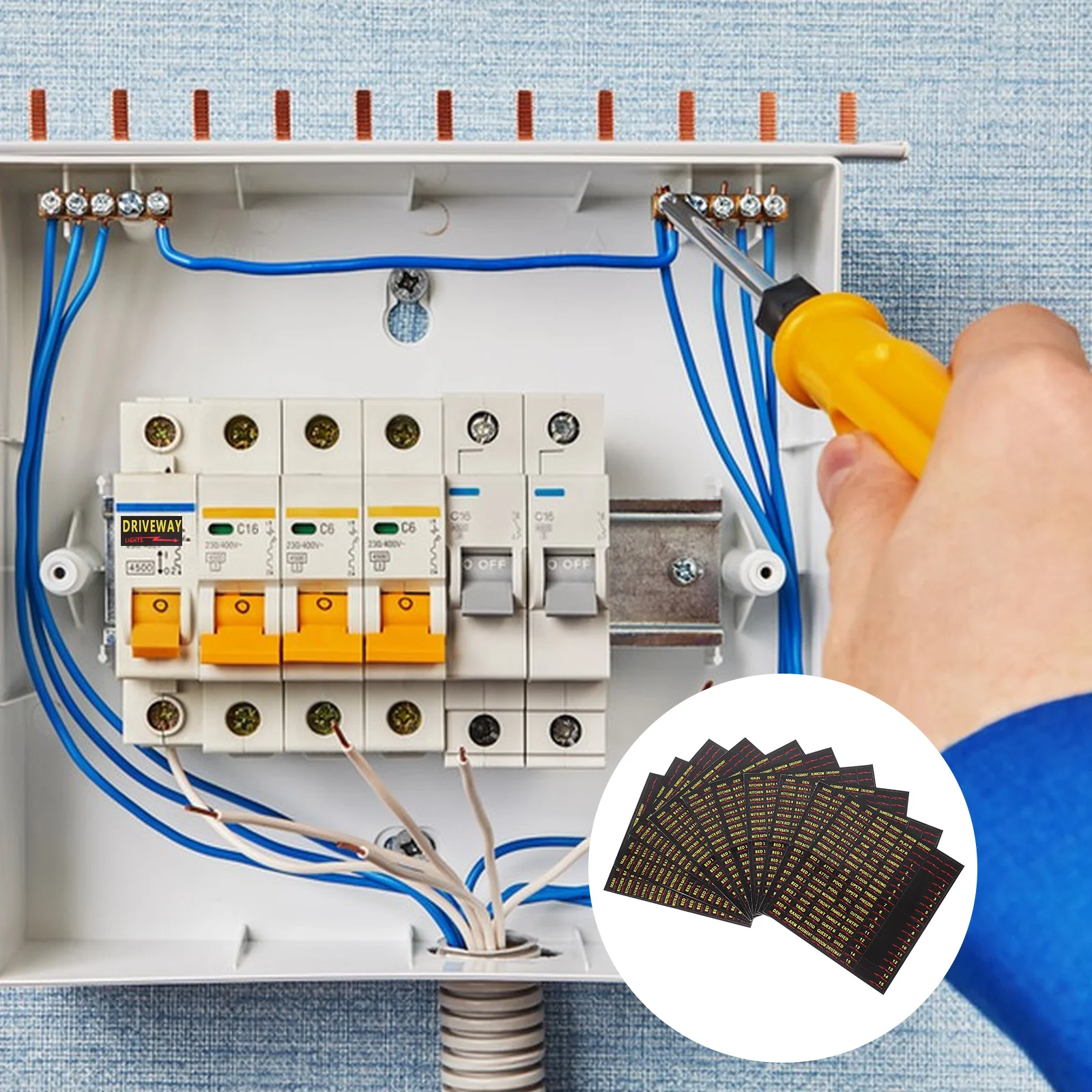 10-листые этикетки для электрических коробок выключателя наклейки на панель дома