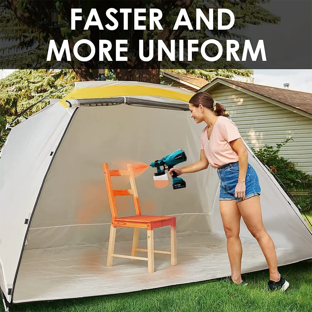 Беспроводной Электрический краскопульт HVLP распылитель краски со стальным