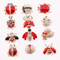 12pcslot alloy diamond inlaid european and american fashion womens bee insect suit brooch accessories brooch