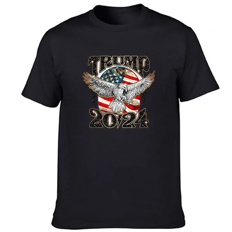 Футболка женская/мужская хлопковая с круглым вырезом и принтом Орлан флаг