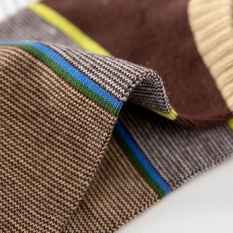 5 Pairs Summer Men Short Socks Patchwork Breathable Sports Low Cut Invisible Boat Socks Male Street Preppy Style Casual Socks