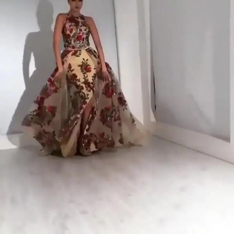 2023 new in Women Elegant A-Line Formal Dress Sexy O-Neck Sleeveless Floral With Belt  Evening Party Birthday Maxi Dresses