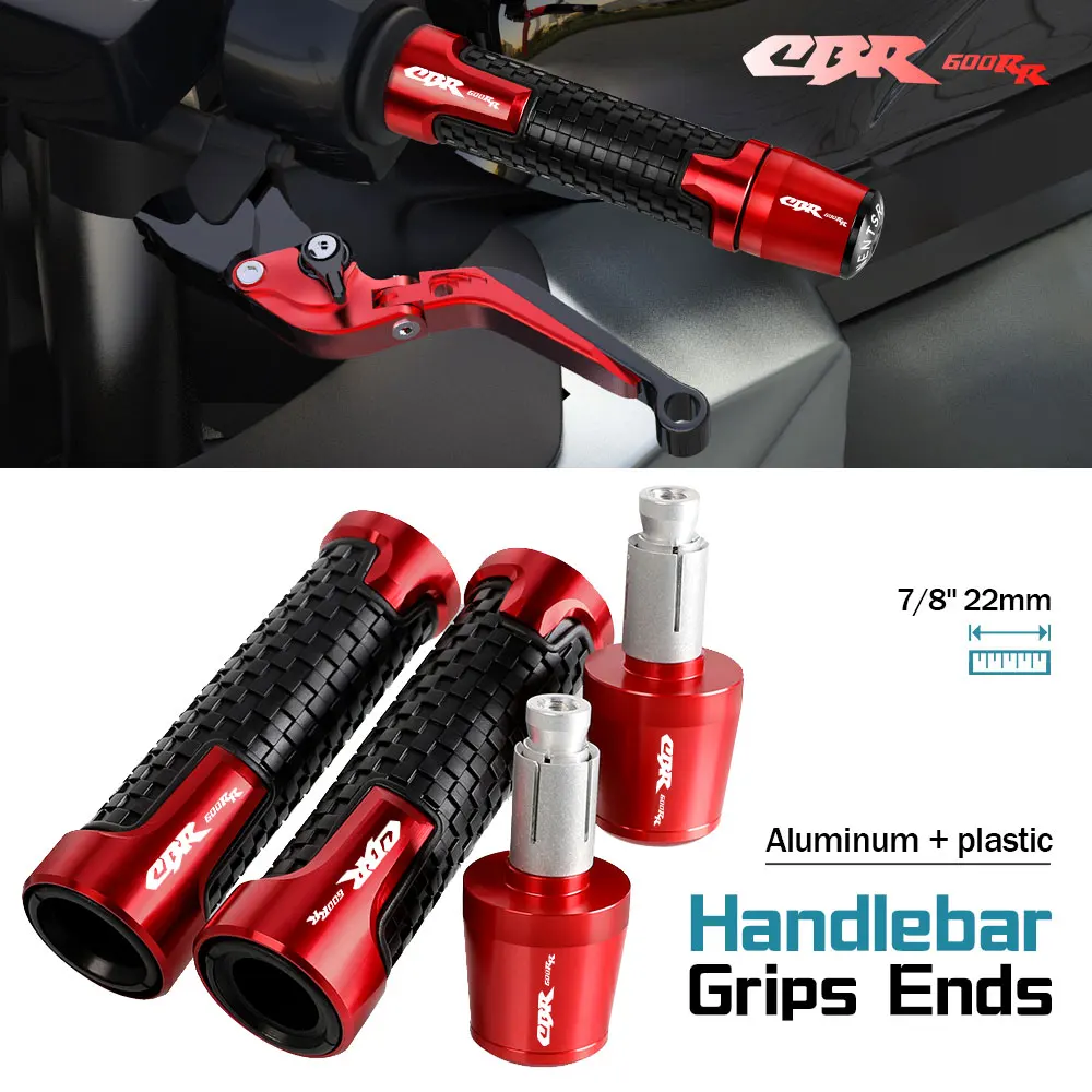 

7/8'' 22mm Motorcycle Handle Grips Handlebar Grip Ends Plug FOR HONDA CBR600RR 2003 2004 2005 2006 2007 2008-2023 2022 2021 2020