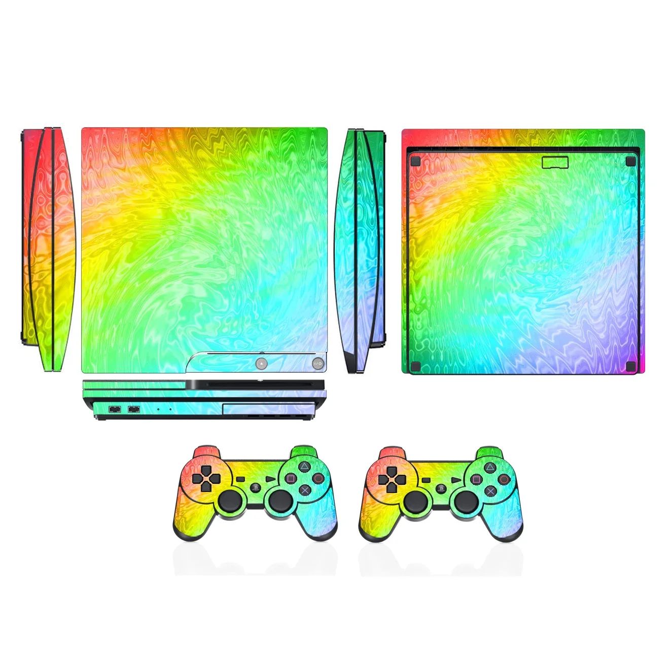 Виниловая наклейка для Sony PS3 Slim COOL COLOUR Rainbow 3452