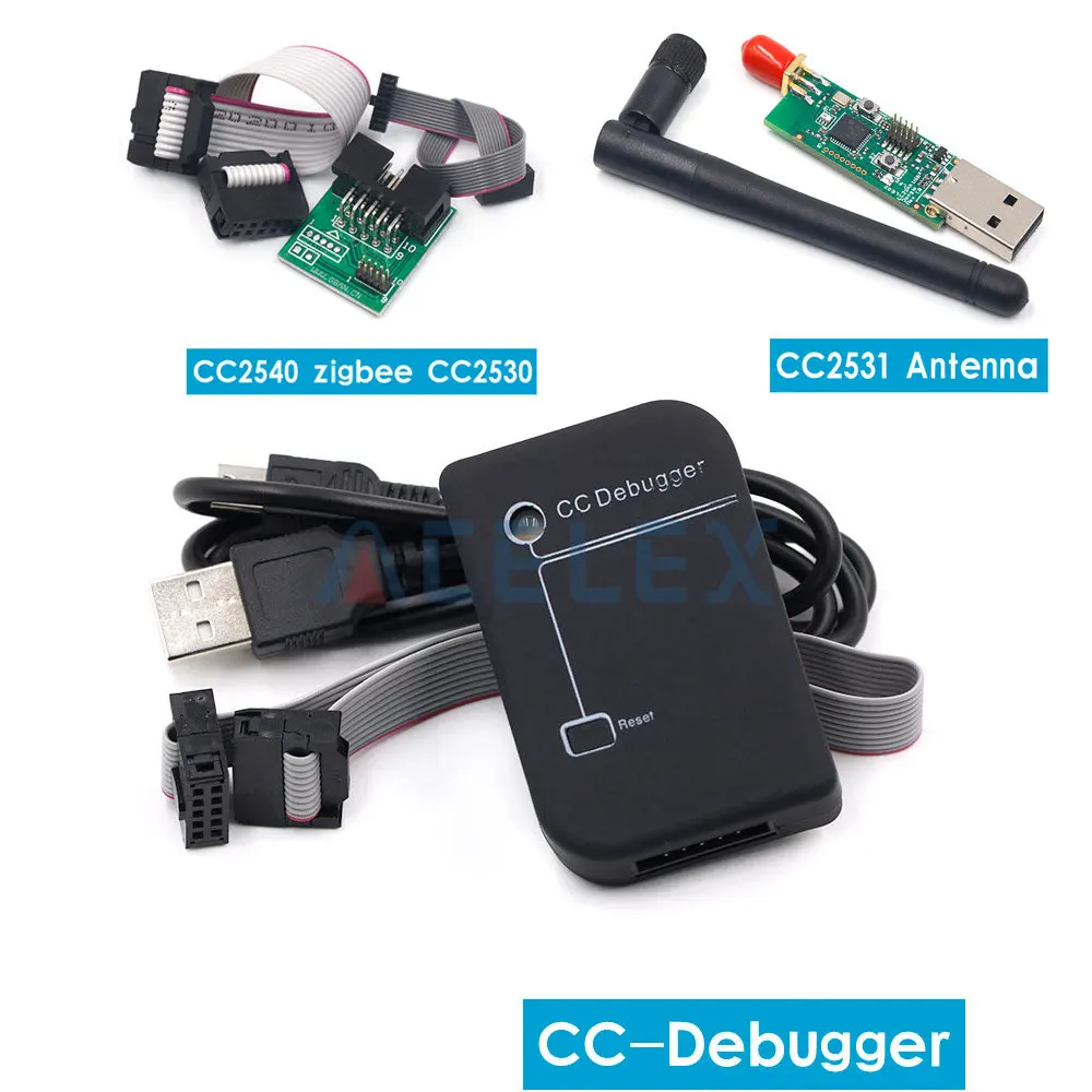 

CC2531 Zigbee Emulator CC-Debugger USB Programmer CC2540 CC2531 Sniffer with antenna Bluetooth Module Connector Downloader Cable